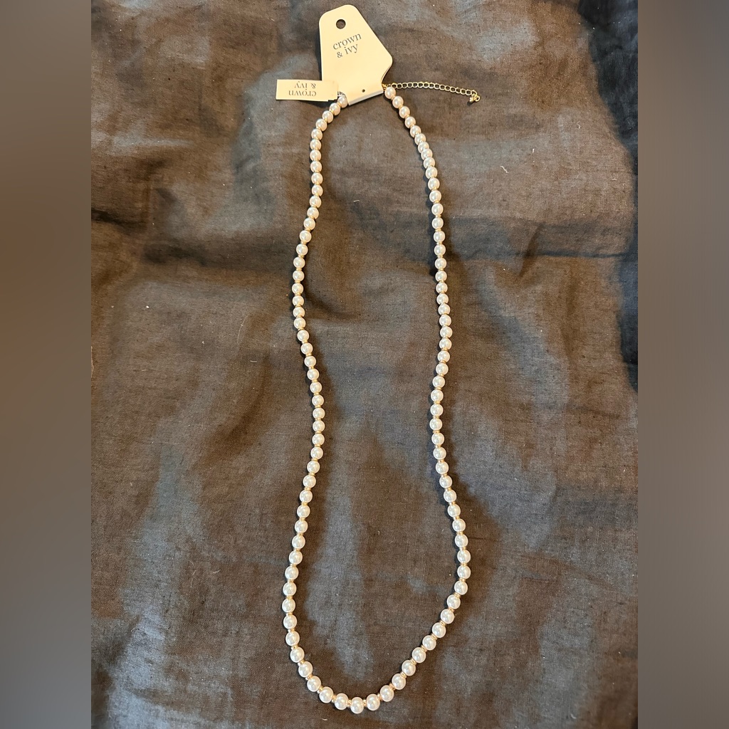Crown And Ivy Pearl And Gold Long Necklace From The Tropic Isle Collection